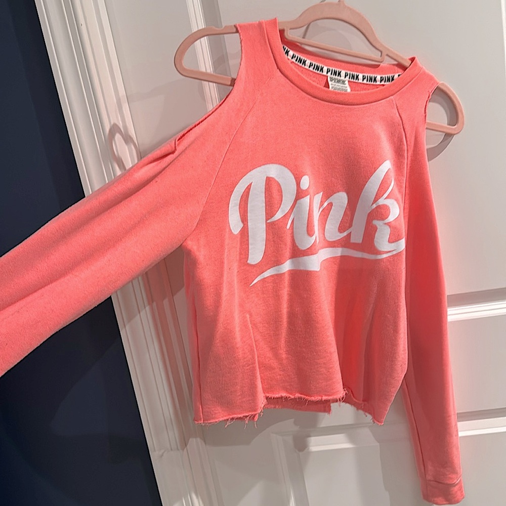 Pink off shoulder sweatshirt
